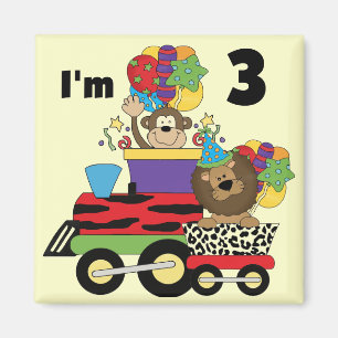 Aimant Train de la Jungle 3e Anniversaire Tshirts et cade