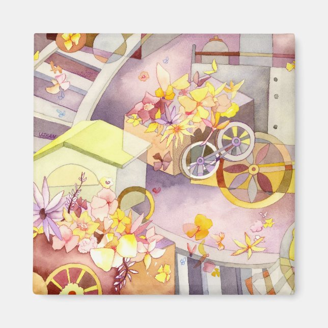 Aimant Train de l'aimant des fleurs (Devant)