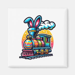 Aimant Train de Lapin Chemin de Fer Œuf de Pâques Enfants