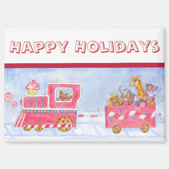 Aimant Train de Noël (Recto)