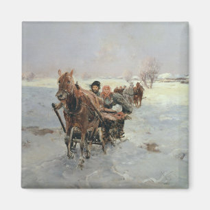 Aimant Traîneaux dans un paysage d'hiver
