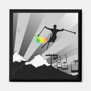 Aimant traînée de poudre de ski