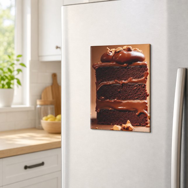 Aimant Tranche de gâteau au chocolat décadent (Créateur téléchargé)