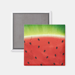 Aimant Tranche de pastèque géante à l'aquarelle mignonne 