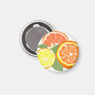 Aimant Tranches de Citron Orange Frais
