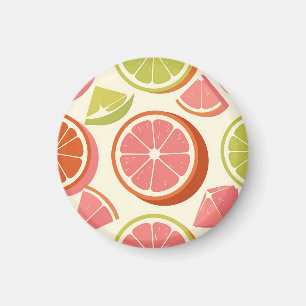 Aimant Tranches de pamplemousse orange citron vert vibran