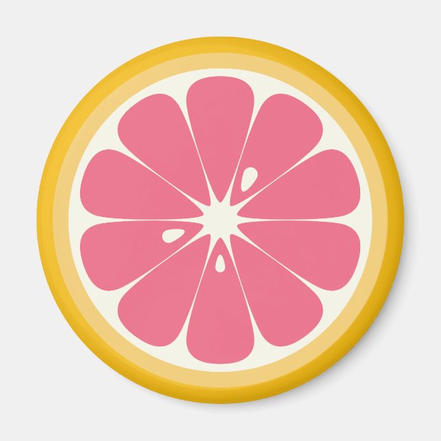 Aimant Tranches de pamplemousse rose (Devant)