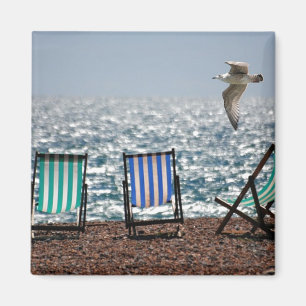 Aimant Transats en bord de mer et Seagull