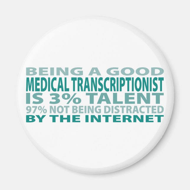 Aimant Transcriptionniste Médicale 3% Talent (Devant)
