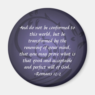 Aimant Transformed Romans 12 Christian Bible Verse Quote