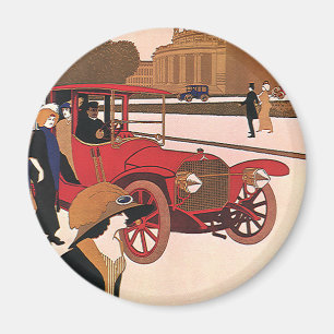 Aimant Transport Vintage, Automobile Antique Rouge