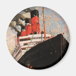 Aimant Transport vintage, remorqueur de port de croisière