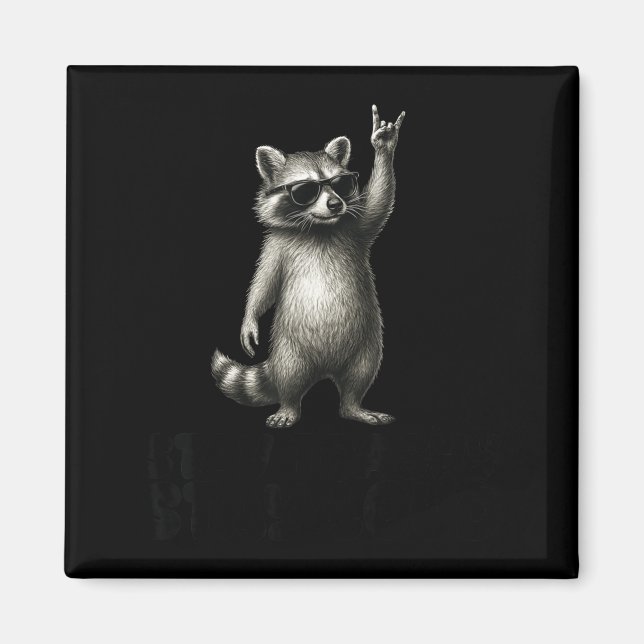 Aimant Trash Shades DJ Panda Raccoon Rock (Devant)