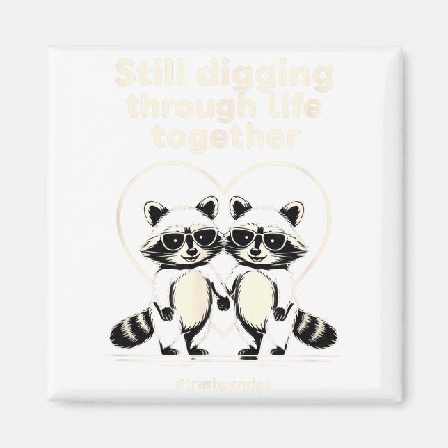 Aimant Trashpandas Couples Correspondants Saint-Valentin  (Devant)