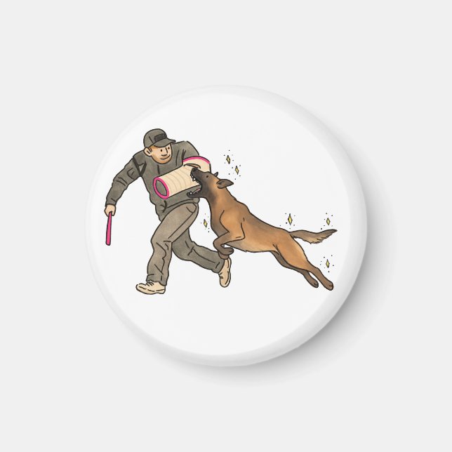 Aimant Travail de morsure de Malinois (Devant)