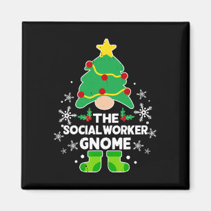 Aimant Travail social Gnome Xmas Fête de famille Noël