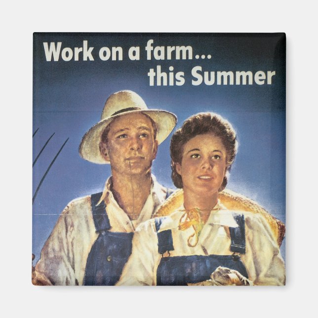 Aimant Travail sur une ferme...Cet été (Devant)