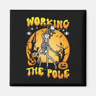 Aimant travailler l'infirmière de pôle Halloween drôle sq