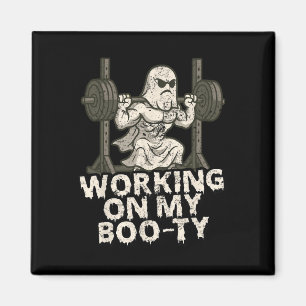 Aimant Travailler Sur Mon Boo-ty Funny Halloween Ghos Mus
