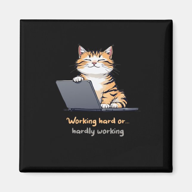Aimant Travailler Un Chat Dur Ou Difficile À Travailler (Devant)