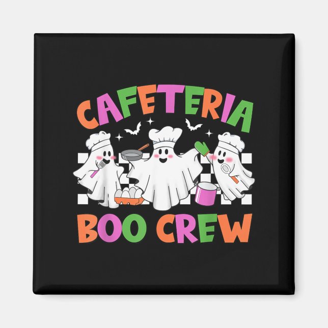 Aimant Travailleur de cafétéria Retro Cafeteria Boo Crew (Devant)