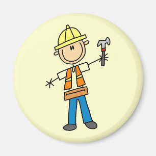 Aimant Travailleur de la construction avec le marteau