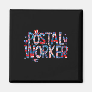 Aimant Travailleur postal américain Drapeau États-Unis Fa