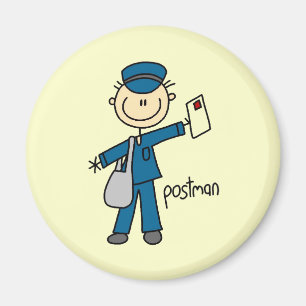 Aimant Travailleur Postal Figurine Bâton