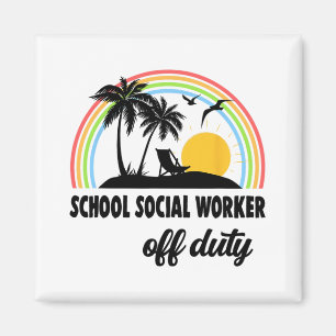 Aimant Travailleur Social Hors Service Arc-En-Ciel Fin De