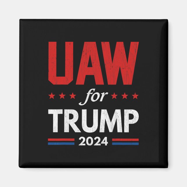 Aimant Travailleurs de l'automobile pour Trump Drapeau am (Devant)