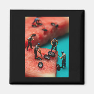 Aimant Travailleurs Miniature Sur Sticker De Pâque