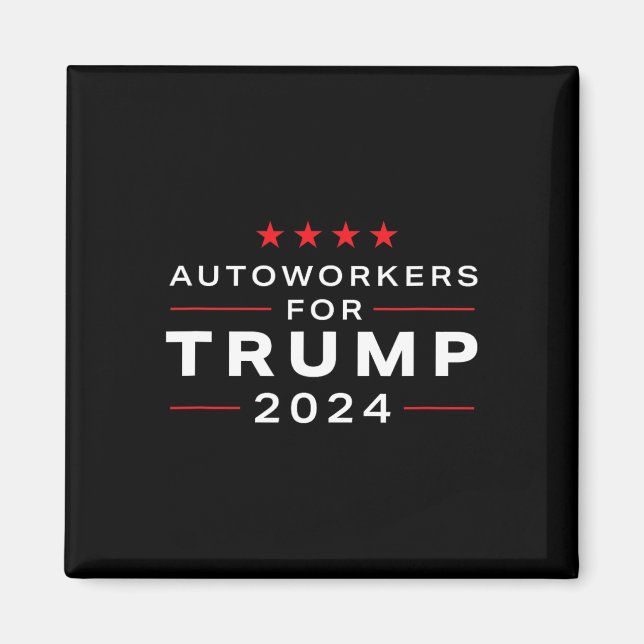 Aimant Travailleurs pour Trump 2024 - Trump Union Design (Devant)