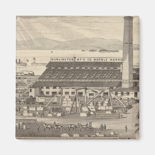 Aimant Travaux de marbre de Burlington Manufacturing Co. (Devant)