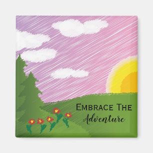 Aimant Travel Embrace The Adventure Inspirational Pink