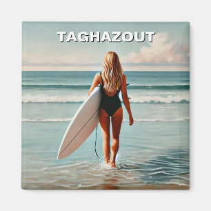 Aimant Travel Surf en Taghazout Surfer Girl