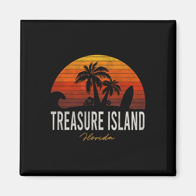 Aimant Treasure Island Beach Floride Fl Palms Vacation Su (Devant)
