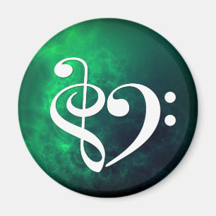 Aimant Treble Clef Bass Clef Coeur Baid Green Nebula