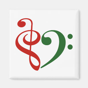 Aimant Treble Clef Bass Clef Coeur Musique Lover Noël