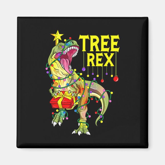 Aimant Tree Rex! Drôle de paléontologue de Noël  (Devant)