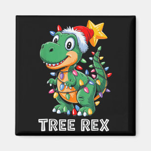 Aimant Tree Rex Funny Xmas T Rex Noël Dinosaures garçons