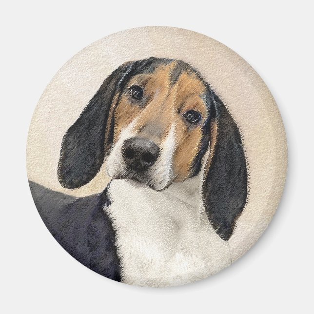 Aimant Treeing Walker Coonhound Peinture - Art original (Devant)