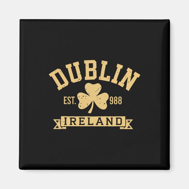 Aimant Trèfle de Dublin Irlande Shamrock Ét 988 St Pat (Devant)