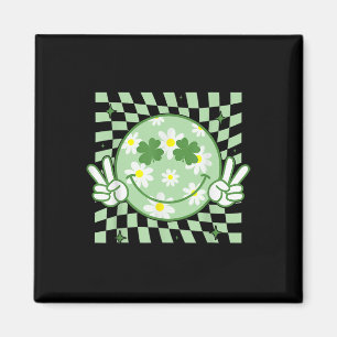 Aimant Trèfle Groovy Sourire Visage Fête Saint-Patrick Ho