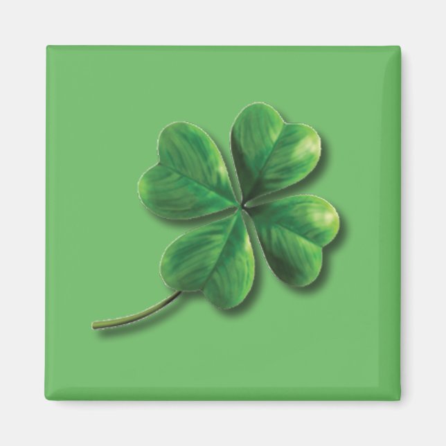 Aimant Trèfle irlandais vert moderne (Devant)