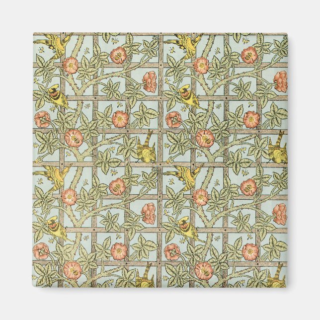 Aimant Trellis par William Morris, textile de jardin vint (Devant)