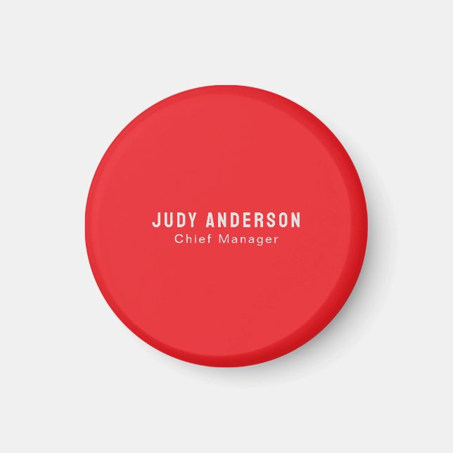 Aimant Trend Bright Red Professional Plain Modern Elegant (Devant)