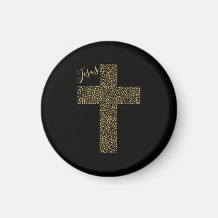 Aimant Trendy Jesus Gold Cross Black