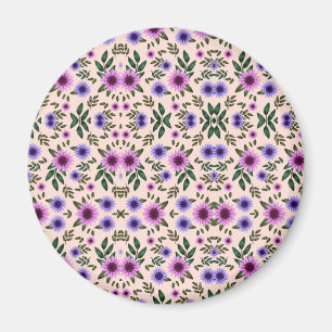 Aimant Trépied floral rond avec un motif vibrant