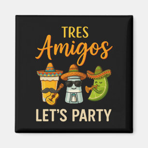 Aimant Tres Amigos Tequila Salt Lime Cinco De Mayo