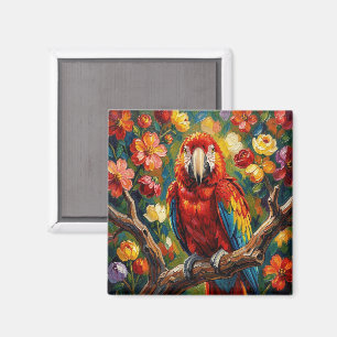 Aimant Très coloré perroquet Ara Impasto